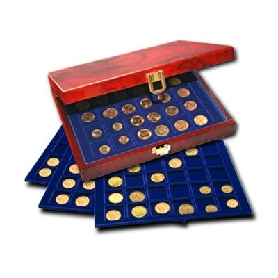 "Premium" Wood Coin Case for Silver Eagles in Capsules