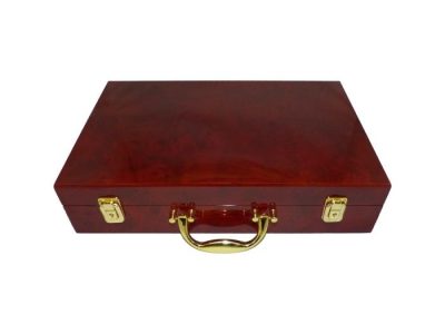 Coin Case "Executive" Burlwood Carrying w/6 Trays