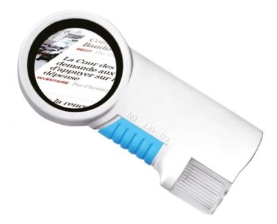 LED Lighted Handheld 8x Magnifier w Large Lens