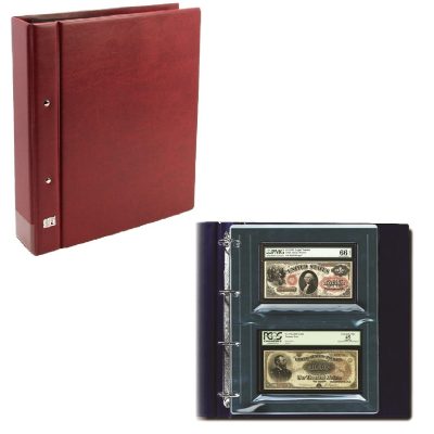 Graded Currency Value Album w/10 Pages-Wine Red