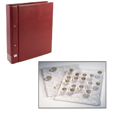 Coin Album for Quarters in Capsules - Wine Red