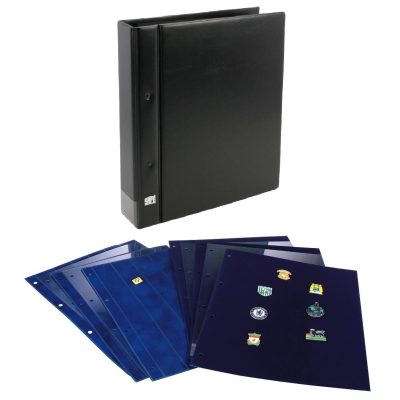 Pin Book-Collecto Value Black Album w/2 Button Pin Pages