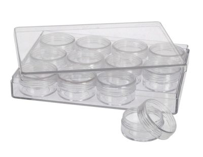 Mini Mineral Display Case with 12 Round Vials