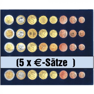 Leather Coin Case for 5 Complete Euro Sets