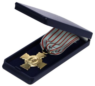Individual Blue Hard Leatherette Case for Military Medals