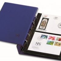 First Day Cover Albums-Compact Blue Package w/Double Sided Pages
