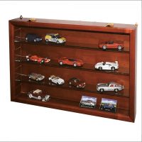 Hot Wheels Display Case in Cherry Wood with Glass Shelves