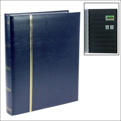 Stamp Albums Stock Books - Dark Blue - 64 Black Pages