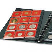 Fit To Size Coin Page With 12 Red Frames