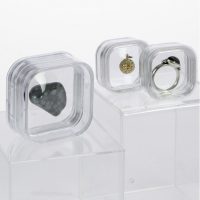 Mineral Display Case-3D Floating Capsule Gemstone Box-Pack of 5