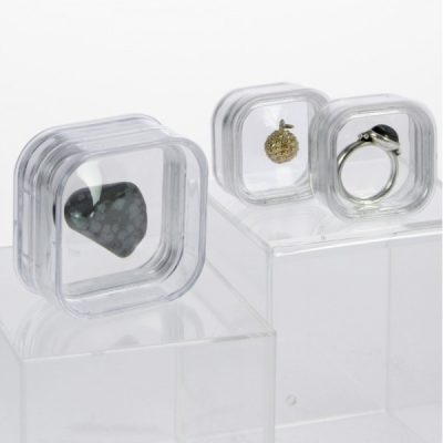 Mineral Display Case-3D Floating Capsule Gemstone Box-Pack of 3