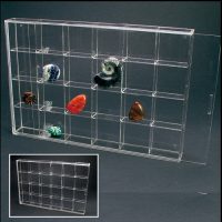 Rock Display Case-Acrylic Glass Curio w/24 Compartments