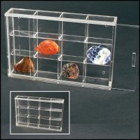 Rock Display Case-Midi Acrylic Glass Curio w/12 Compartments