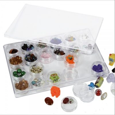 Mineral Display Case with 24 Round Vials