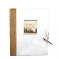 Natural Cotton & Bark Photo Album-Medium