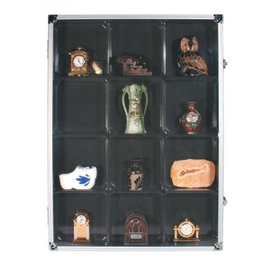 Aluminum Display Case Extra Deep with 12 Compartments