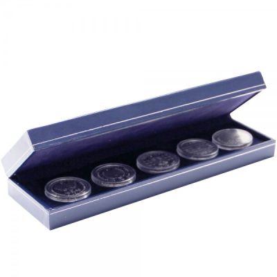 Coin Box - Blue Leatherette Custom-Long