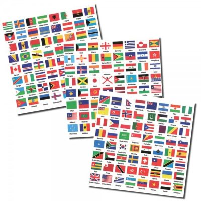 Self Sticking Flag Labels-192 Countries