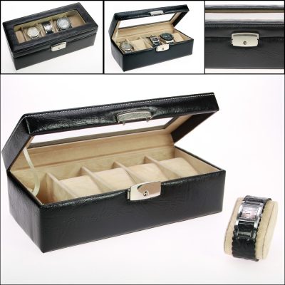 Leather Watch Case for 5 Watches