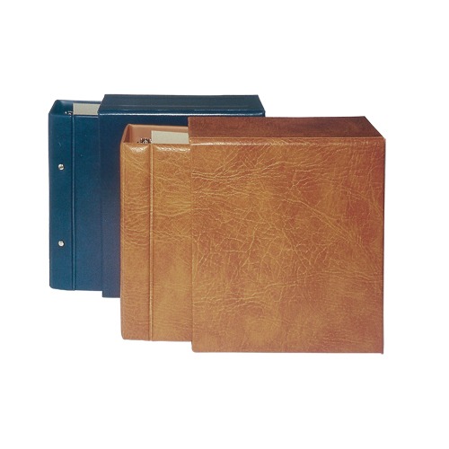 Blue Value and Tan Luxus Compact Binders with Optional Slipcase