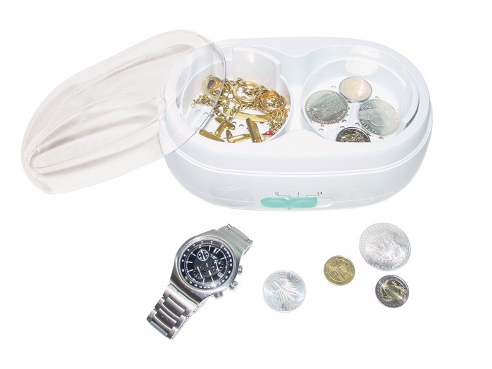 Coin Cleaner with Watches and Jewelry Shown