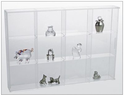 Rock Display Case-Acrylic Glass Curio with 12 Comparments 2-1/2"