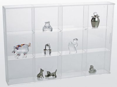 Rock Display Case-Acrylic Glass Curio w/12 Compartments 3"
