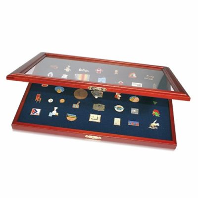 Pin Collector Display Case - Cherrywood Glass Top