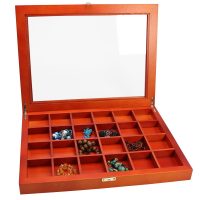 Wood Display Case with 24 Compartments