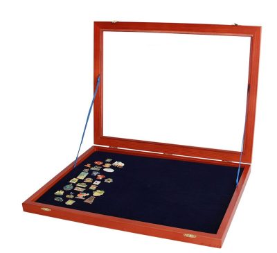 Pin Collector Display Case XL - Cherrywood Glass Top